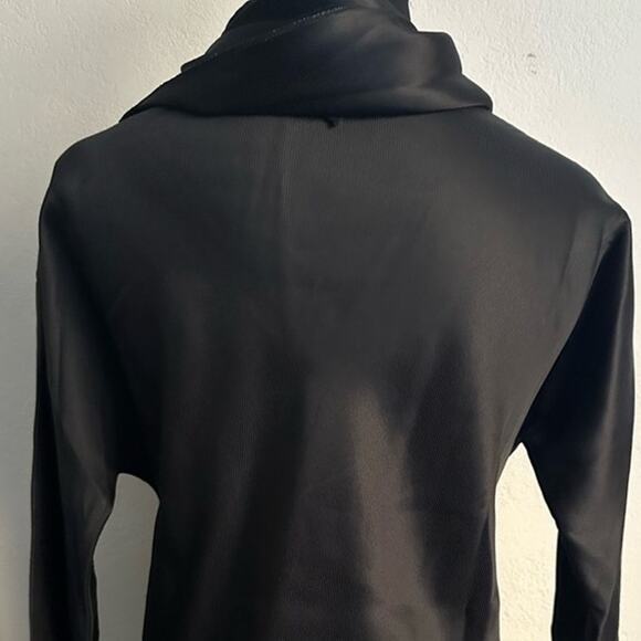 The Row Ydara Satin Blouse size US 2 Glossy Black Wrapped Neckline - Picture 13 of 14